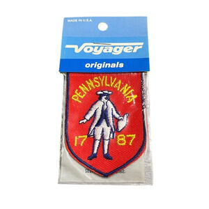 Vintage Voyager 1787 Constitution Ben Franklin Patch Embroidered Iron-On Sew NEW